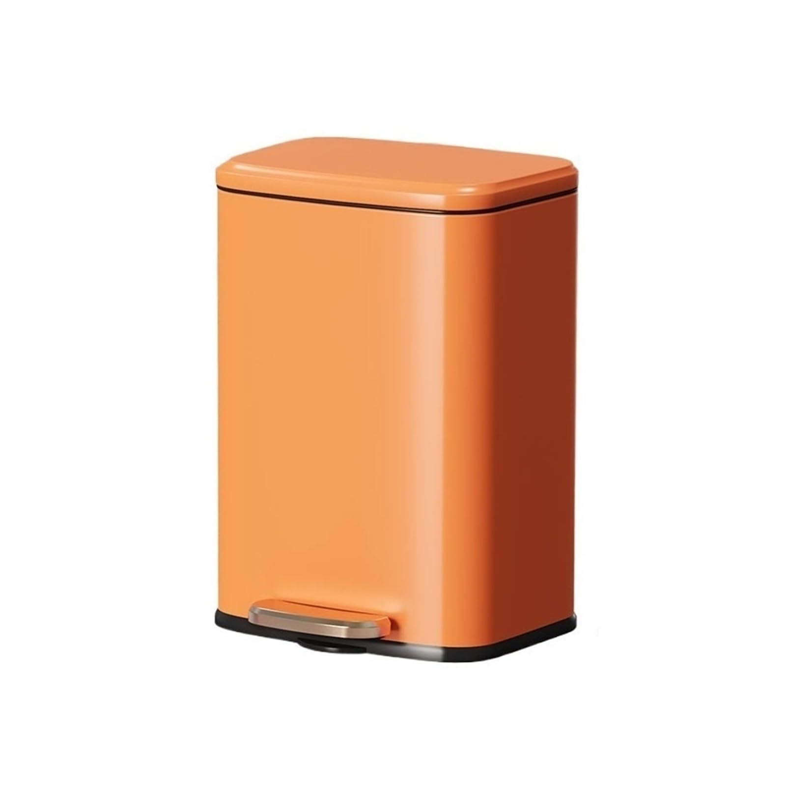 Kosz na śmieci 9L domowy kosz do recyklingu, kuchenny, ze stali nierdzewnej, wyjmowany wewnętrzny pojemnik, pedał nożny, zamykany z cichym zamknięciem(Orange)