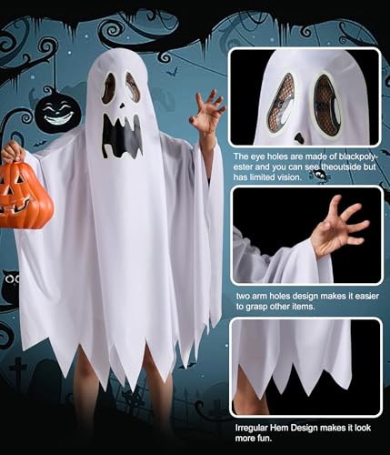 Disfraz unisex de fantasma para niños y niñas miniatura 3