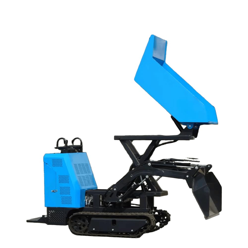 Mini Tracked Dumper Loader with Vertical Hydraulic Dump Compact Crawler Transport Vehicle for Home Farm Agriculture Mountain Terrain Material Handling and Small Job Site Operations