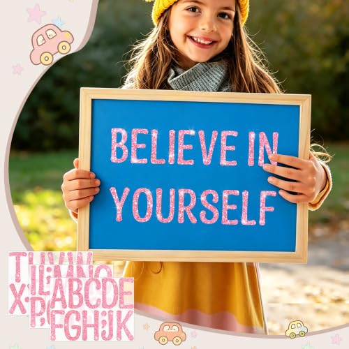 Image of Glitter Letter Stickers, 3 Inch Large Letters for Poster Board (Pink) | 160 PCS,Self-Adhesive,Vinyl Alphabet Stickers,Bulletin Board Letters for Classroom,Party,DIY Crafts,Home,Office,Mailbox Decor