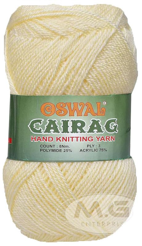 M.G ENTERPRISE Big Ball Cream (200 gm) Wool Ball Hand Knitting Wool/Art Craft Soft Fingering Crochet Hook Yarn, Needle Knitting Yarn Thread dye DD