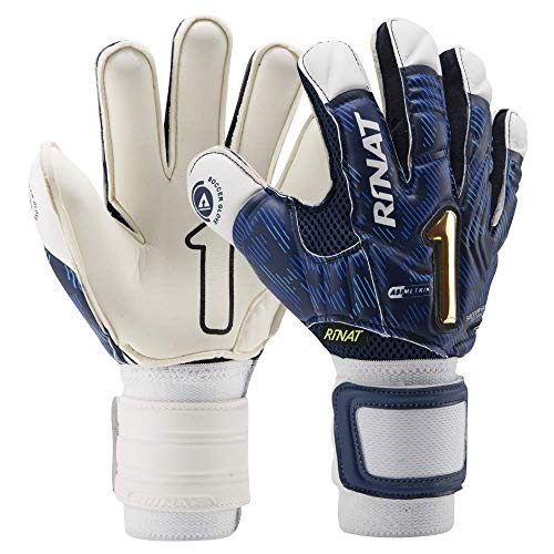 Rinat Asimetrik Hunter Semi Guante De Portero, Unisex niños, Blanco/Azul, 5