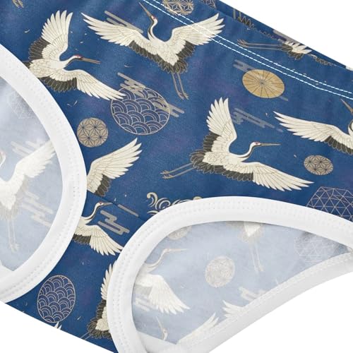 Toddlers Underwear Floral 2t Cotton Girl Panties Cute Stylish Undies Kids Briefs Elegant Cranes Wings Blue Animal4