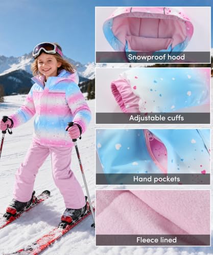 Image of Hiheart Boys Girls Winter Ski Jacket & Pants Set 2-Piece Snowsuit