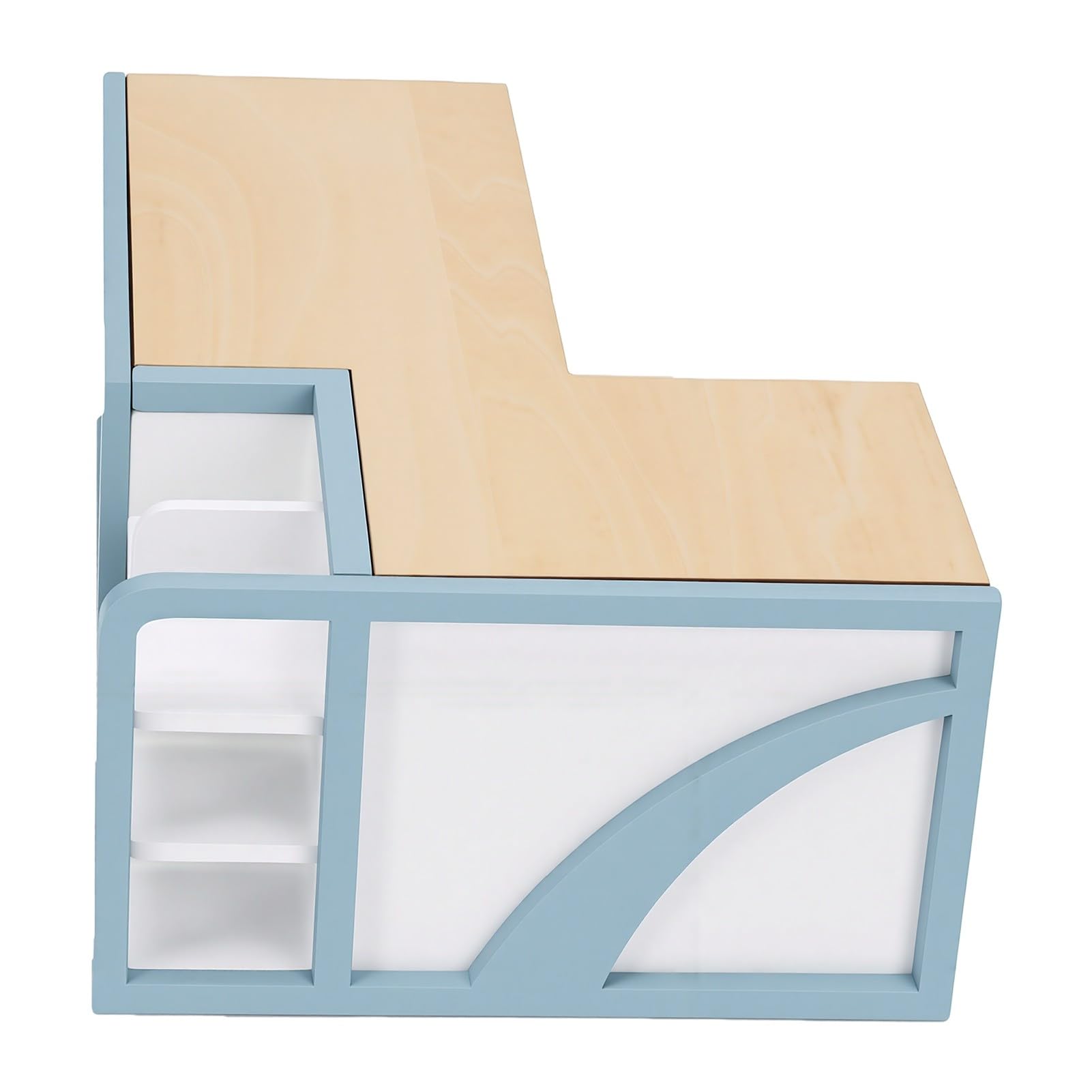 Wakects 1:12 Escala Miniature Supermercado Mostrador, Forma L Azul Pastel
