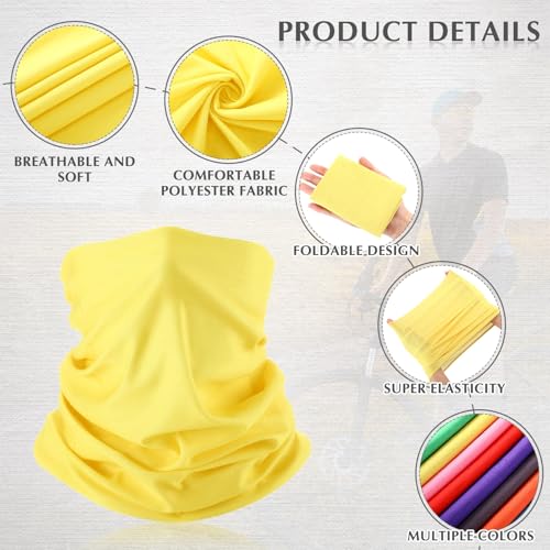 Image of Bonuci 100 Pcs Neck Gaiter Bulk Seamless Neck Gaiter Face Coverings Breathable Elastic Headwear Bandana for Women Men