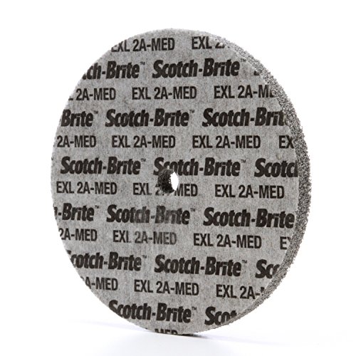 scotch-brite exl unitized wheel aluminum oxide 4500 rpm 6 diameter 12 arbor 2a medium grit pack of 4