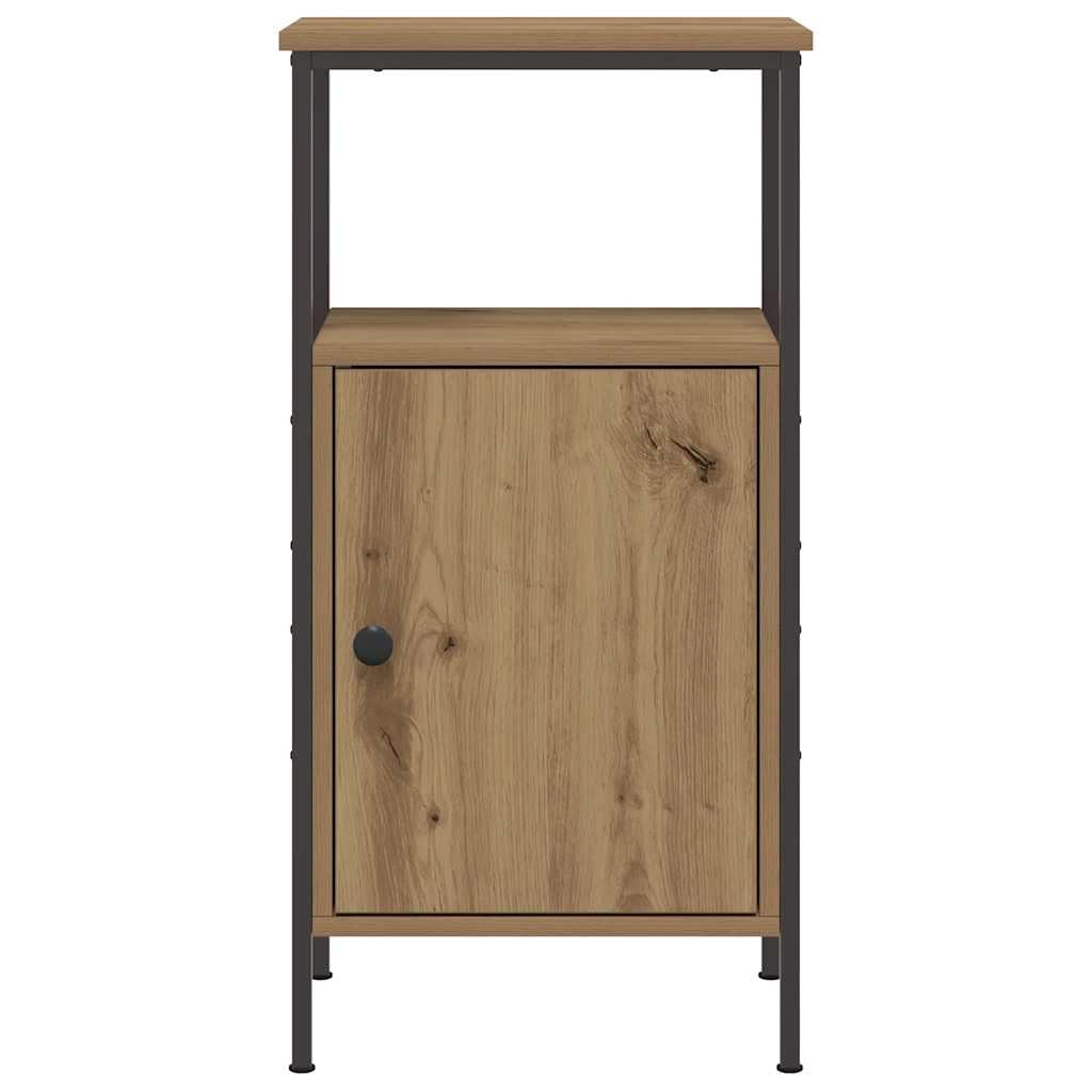 Stolik nocny z drewna dębowego Artisan, 41 x 31 x 80 cm, z miejscem do przechowywania i półką, wąska szafka nocna do sypialni, salonu, pokoju dziecięcego, nowoczesne wzornictwo