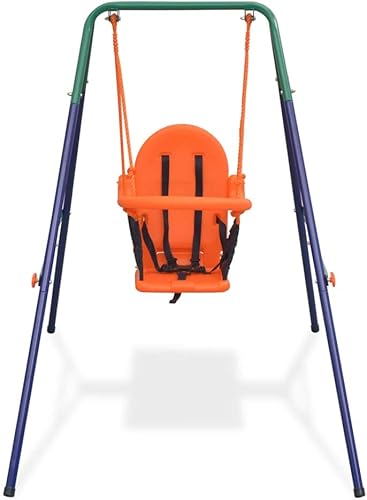 Miniatura 2 de Loibinfen Juego de columpio individual 2 en 1 y columpio para niños pequeños a altos, juego de columpios con marco A para todo tipo de clima con