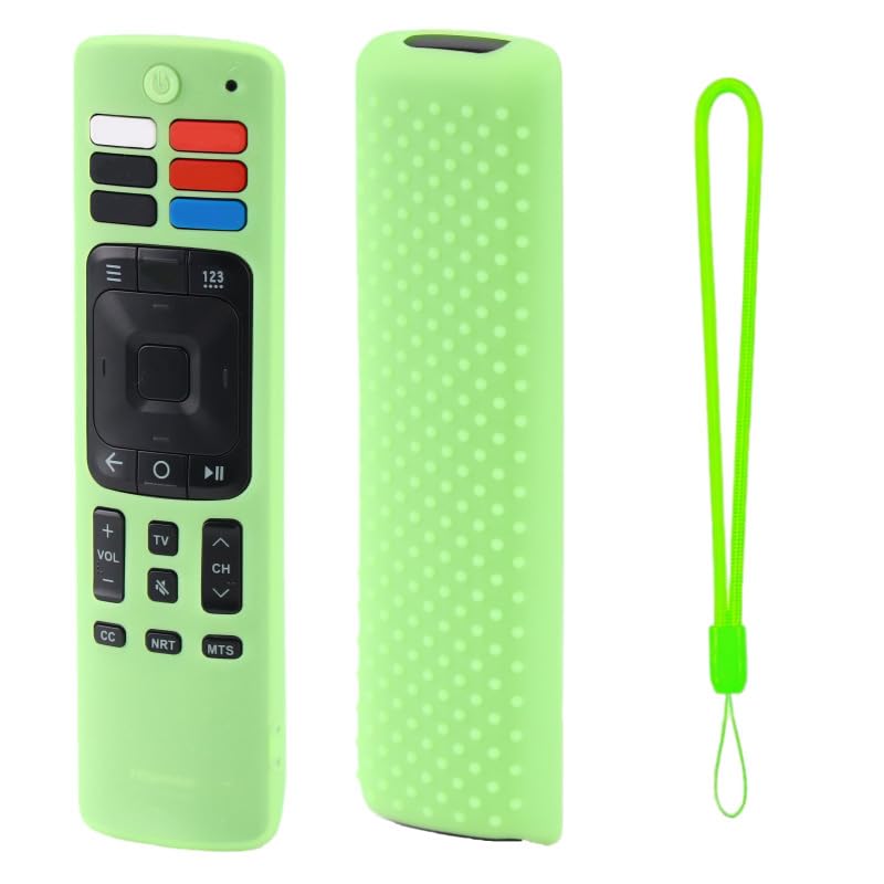 Soft Silicone Protective Housing Case for Hisense ERF3A69 ERF3R69 ERF3I69 ERF3S69 ERF3N69 ERF3A69 for Toshiba CT-95003 Remotes Anti-Scratch Drop-Proof Non-Slip Dust Cover (Glow-in-The-Dark Green)