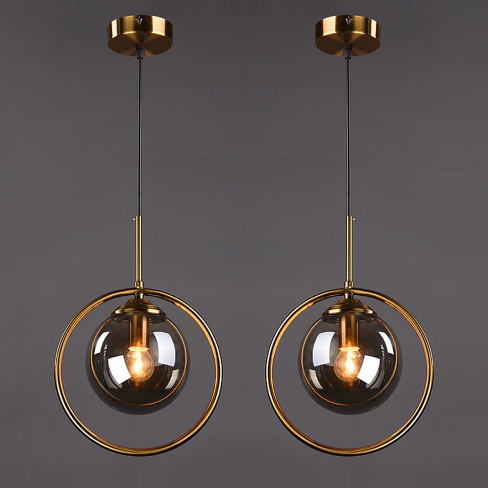 Lampe suspendue vintage avec globe transparent de style industriel