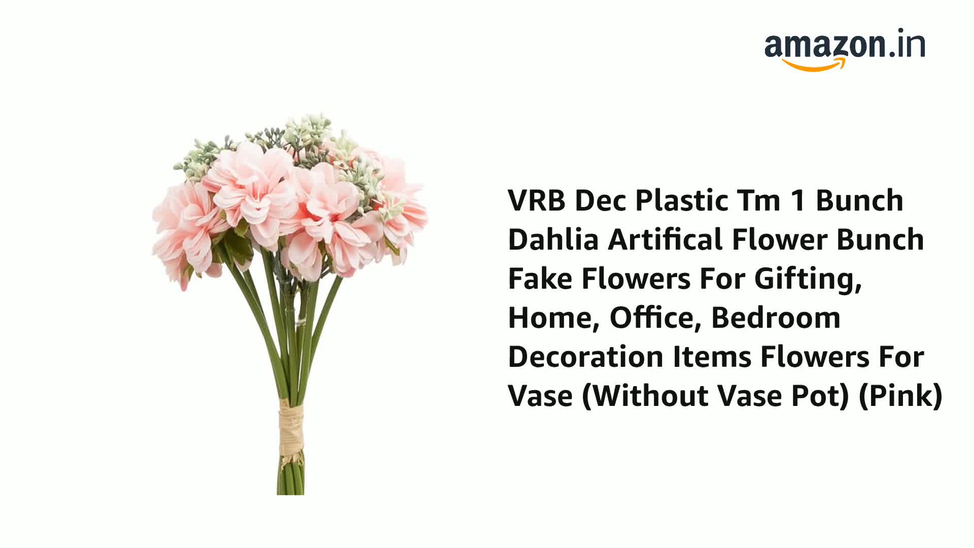 Buy VRB Dec Plastic Tm 1 Bunch Dahlia Artifical Flower Bunch Fake