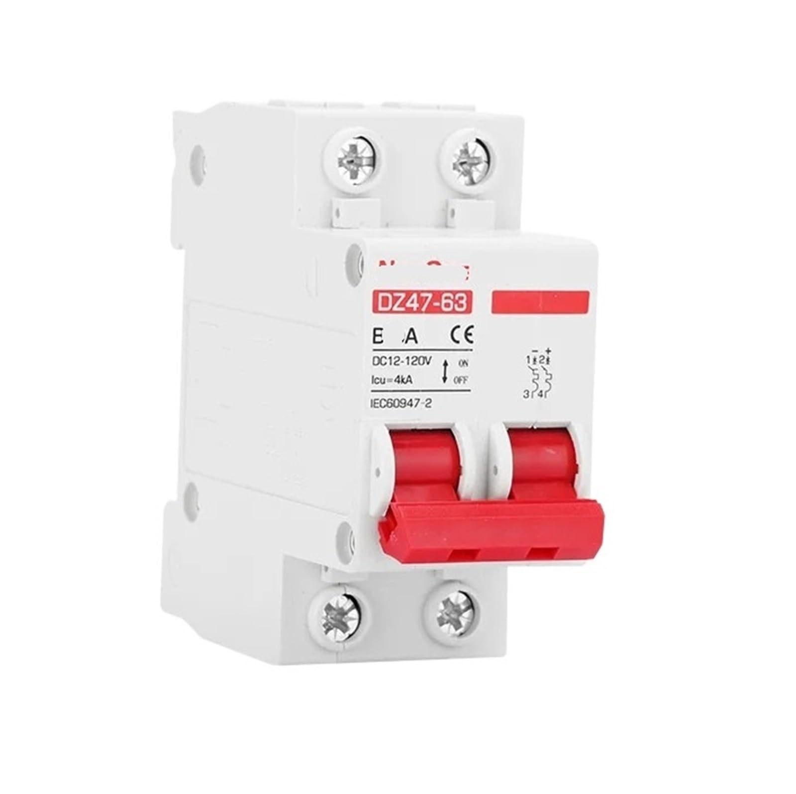 Interruptor de protección de batería DZ47-B63 2P 32A para cortocircuitos