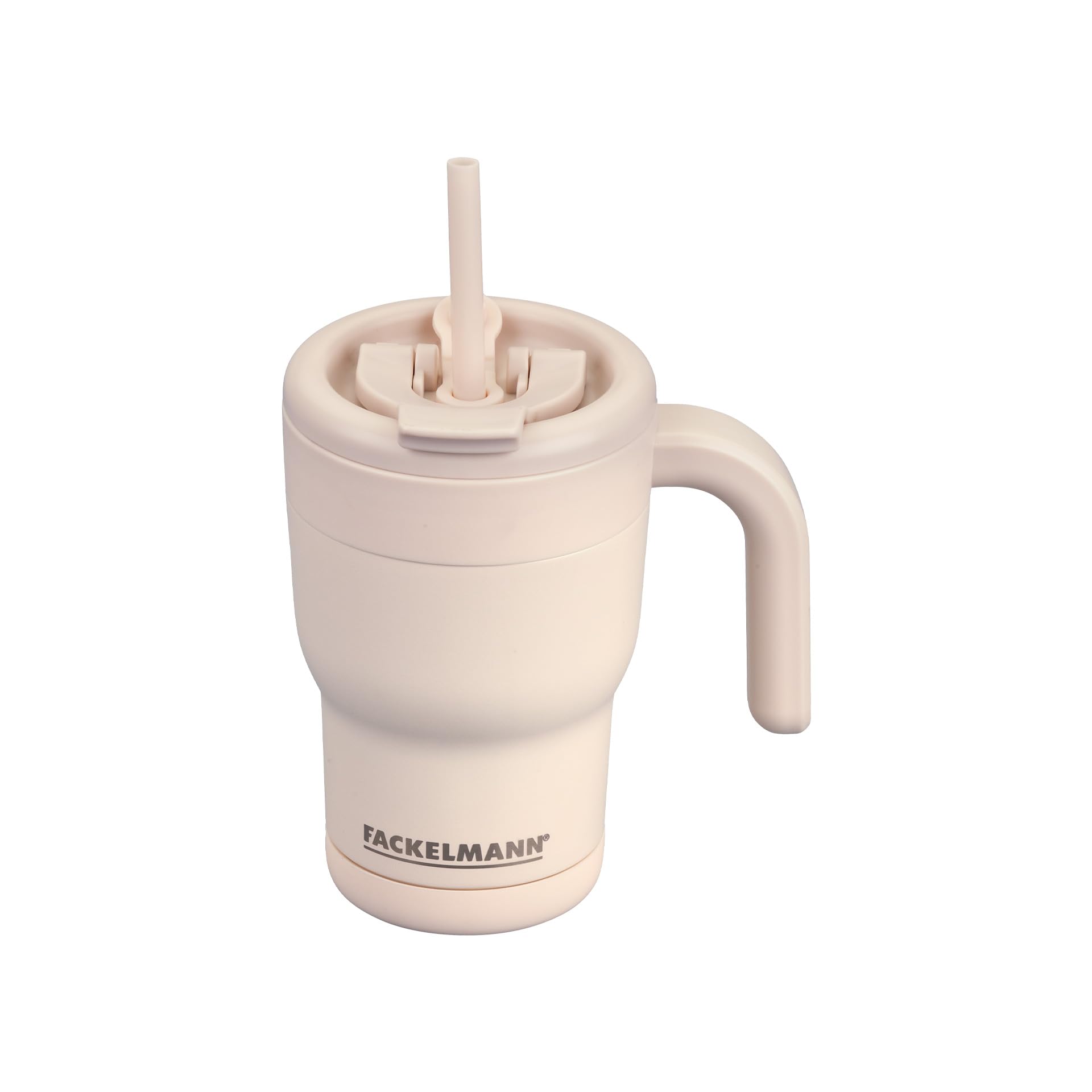 FACKELMANN x Pamela Reif Insulated Drinking Cup - 420 ml, Made of Stainless Steel in Pastel Beige with Ceramic Coating, Double Wall Insulated, PFAS Free Coating, Hand Cleaning