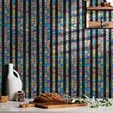 Glass Tiles for Backsplash, Ribboned Vertical Glass Mosaic Backsplash Tiles for Kitchen Wall, Bar & Bathroom, 11.5 Sq.Ft (Black Mix)