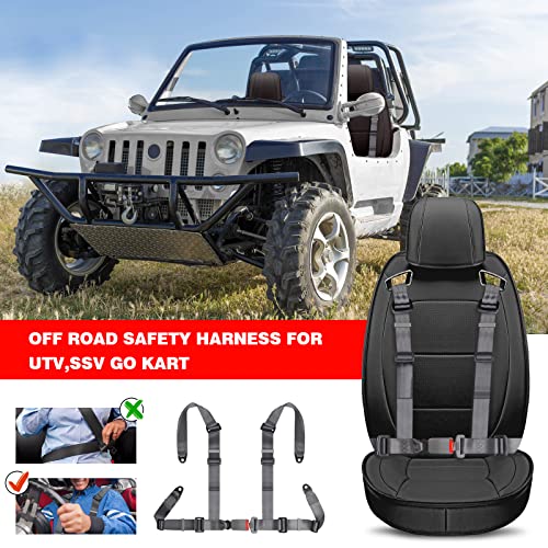 Yakitoko Universal 4 Point Safety Harness Set 2 In Fits Go Kart,Utv,Atv,Racing Gray #TOP1