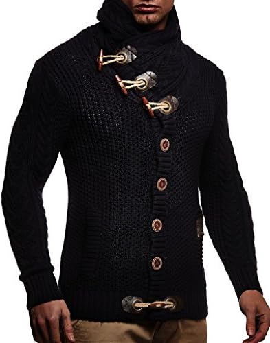 Leif Nelson Herren Strickjacke mit Knöpfen in Regular Fit, Männer Cardigan in Langarm Design, ideal für Casual und Business-Looks