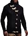 Produktbild Leif Nelson Herren Strickjacke Schalkragen Slim Fit Winter-Freizeit-Jacke Sommer Moderne Männer Pulli Grobstrick Sweatjacke Langarm Herren schwarzer Hoodie-Pullover, Dunkel Blau, XL