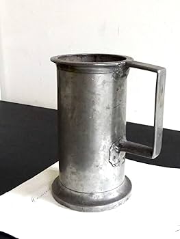 フランス製　エタン(錫、ピューター) の入れ物 Amazon.co.jp: 1800年末-1900年初期フランス錫製ピューター計量