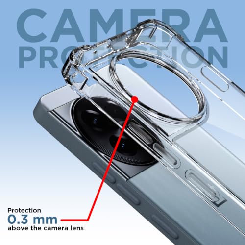 Image of Outlouders Back Cover for OnePlus 11R 5G Clear Transparent PC + TPU Bumper Case with Raised Edges for Shockproof Protection (Transparent)