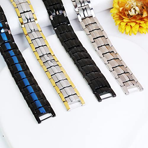 Jecanori Magnetic Bracelets For Men - Ultra Titanium Steel Men's Bracelet With Remove Tool & Jewellry Gift Box #TOP4
