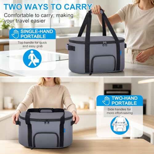 Image of Insulated Slow Cooker Carry Bag for 6-8 Quart CrockPot and Hamilton Beach