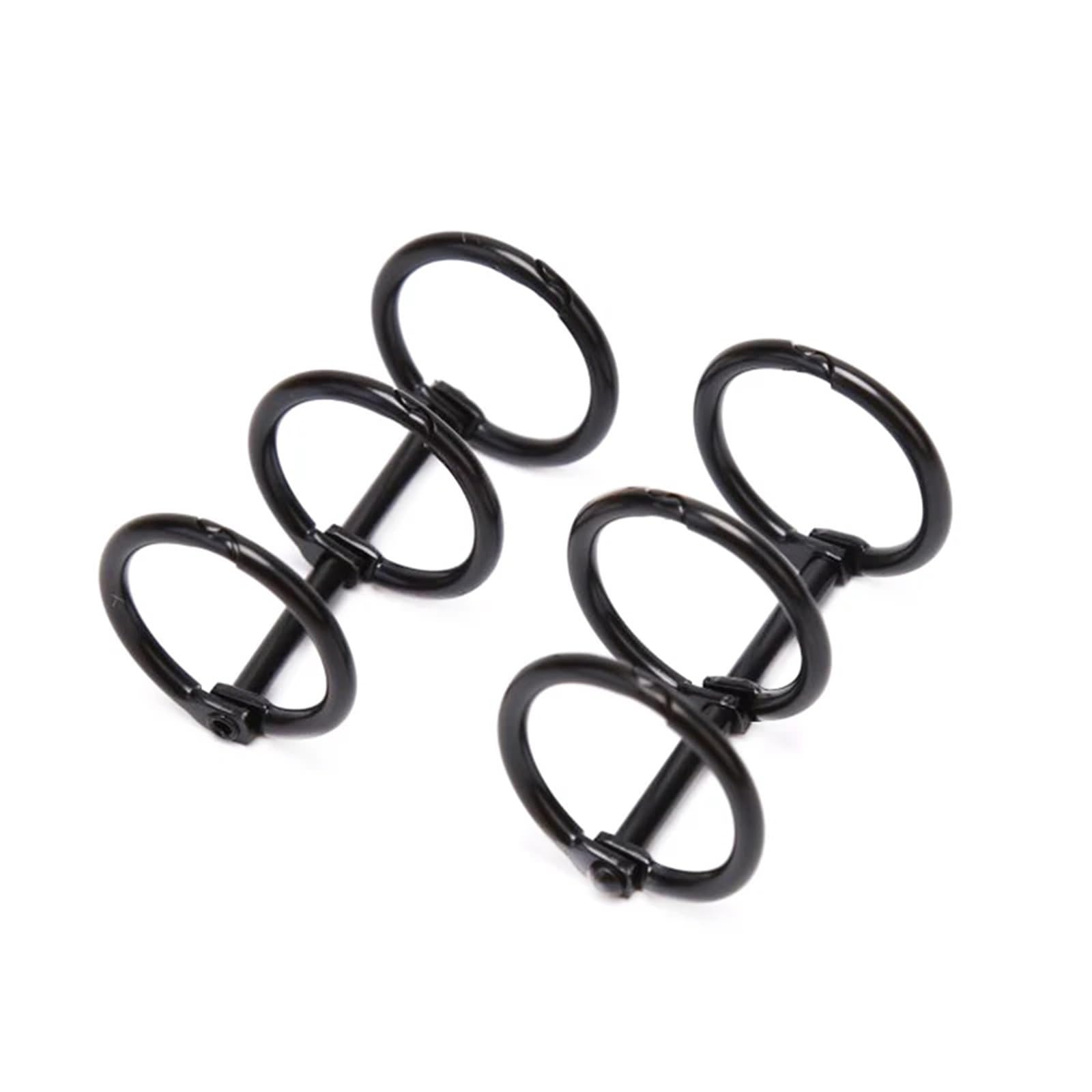 Bookbinding Supplies 2Pcs Metal Loose Leaf Circle Binding Clip 3 Rings Notebook Binder Hinged Ring Spiral DIY Scrapbook Binding Machines(Black)