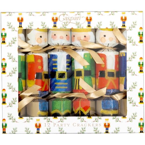 Caspari Painted Nutcrackers Celebration Party Favor - Includes 12 Celebration party favor with Surprise Trinkets, Crowns & Jokes