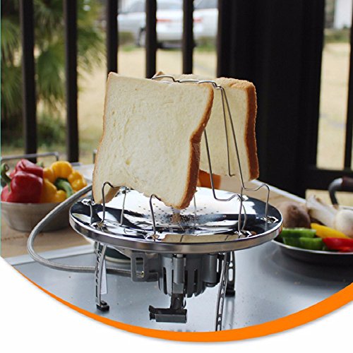 Meanhoo Camping Toaster - Stainless Steel Camp Toaster and Bread Clip, for Campers, Hikers, Outdoor Enthusiasts, and Families, Ideal for Convenient Outdoor Cooking