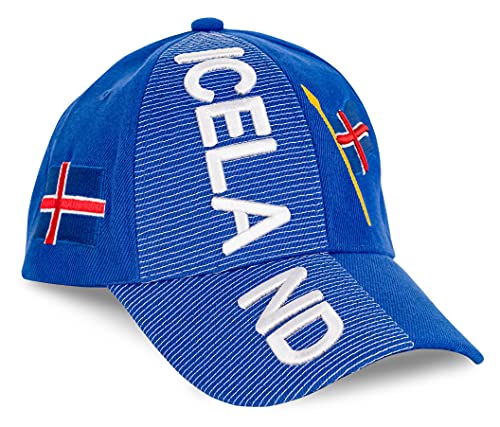 High End Hats Menâ€™s Baseball Cap - Embroidered Baseball Hat for Men Adjustable, Iceland Blue White, One Size