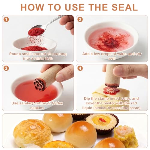 10 Stück Holzstempel, Naturholz Ton Stempel, Rund Keramik Stempel mit Verschiedenen Mustern, Geeignet für Bastelarbeiten, Keramik und Ton Sowie für Gebäck, Teig, Kekse und Malerei