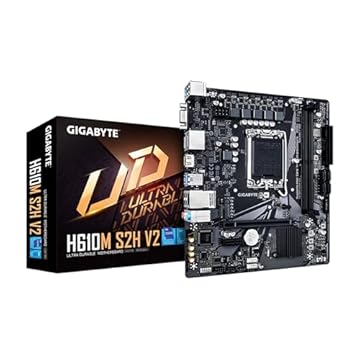 GIGABYTE Placa-mãe H610M S2H V2, suporta processadores Intel Core de 14ª/13ª/12ª geração (LGA 1700), mATX, DDR5, 1x M.2, PCIe 4.0, USB-C, HDMI, 2X DisplayPort, D-Sub, LAN 1GbE