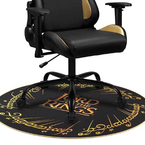 SUBSONIC - Der Herr der Ringe Gaming-Bodenmatte 100x100 cm – rutschfest für Bürostühle - Schutzmatte für Böden und Parkett in Gaming-Räumen - Leicht zu Reinigen - Schwarz