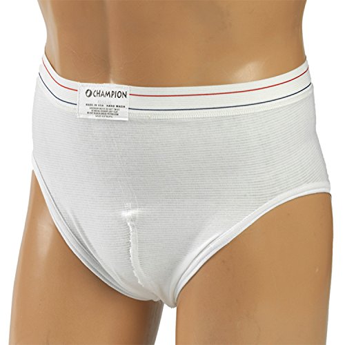 CHAMPION Sports Brief Support Pouch Athletic Design, White, Large