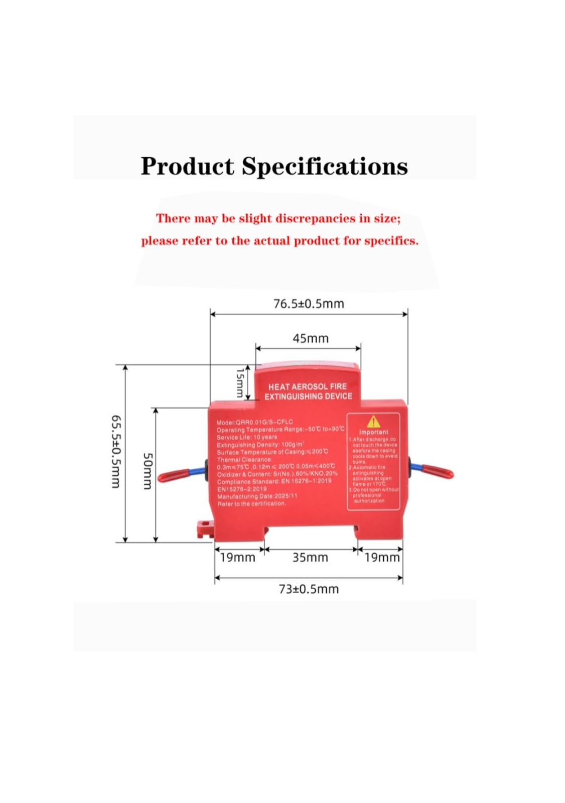 Mini Fire Extinguisher - Automatic Thermal Protection -3