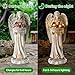 FHWTY Solar Angel Garden Statue Outdoor Holding Flowers, 11.2in Waterproof Garden Figurines for Patio, Balcony, Lawn, Yard or Outdoor Garden Decoration