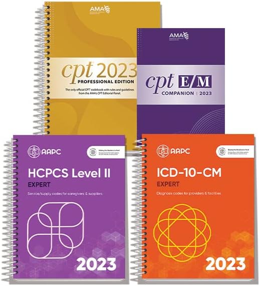 AMA CPT Book, ICD-10 Code Book, HCPCS Book - 2023 Physician Bundle by AAPC