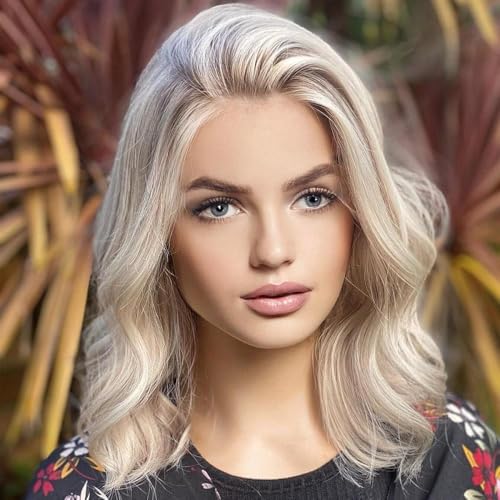 jessie's wig Summer Platinum Ash Blonde Bob 13x4 Lace Wavy