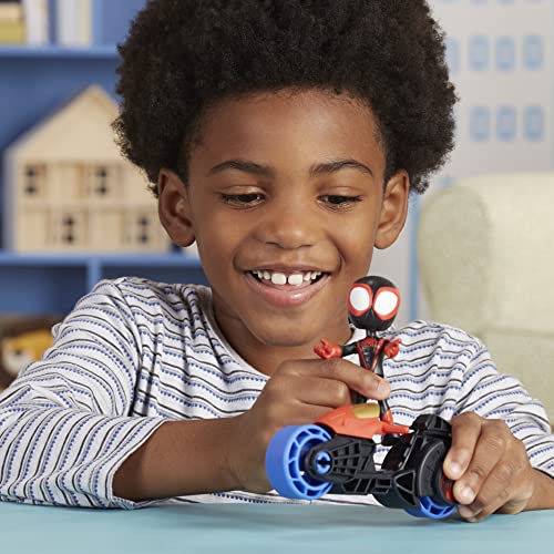 Image of Spidey and His Amazing Friends Miles Morales Action Figure with Toy Motorcycle, Preschool Toys, Ages 3 and Up