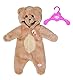 BABY born Bär Kuschelanzug 43cm, Strampelanzug mit Kapuze und Ohren in Teddy-Optik für 43 cm Puppen, 836088 Zapf Creation