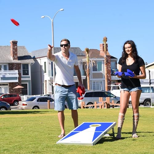Image of GoSports 4 x 2 ft Ultra Portable Cornhole Board Set - Choose LED Lights or Standard - Regulation Size Corn Hole Games for Adults, Perfect for Tailgating and Camping - Includes 8 Bean Bags & Rules