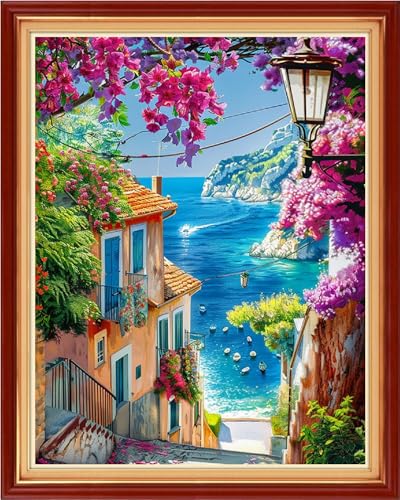 Image of Funart Stamped Cross Stitch Kits for Beginners Full Range of Cross Stitching Preprinted Embroidery Kits for Adults, 11CT Embroidery Pattern Needlepoint Kits- (ArtColors32)