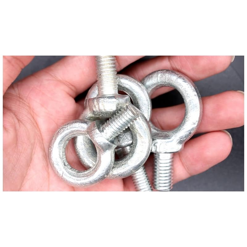 Tornillo Con Argolla 1/2/5 piezas de perno ojo acero al carbono, tornillos elevación marinos, orificio bucle anillo for cuerda cable M6 M8 M10 M12 M14 M16 M18 M20(Silvery(2pcs),M18x28mm)