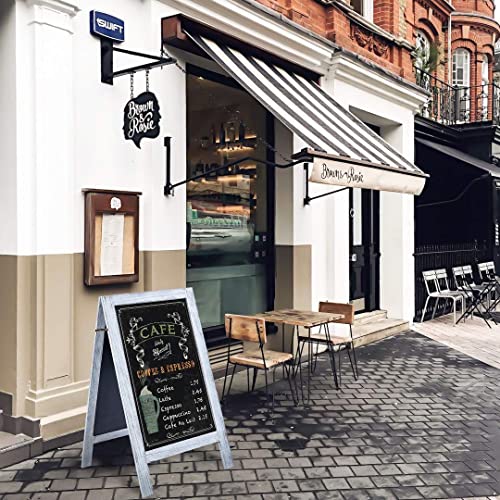 Rhf Extra Large 40"X22" Chalkboard Sign, Handcrated A Framed Chalk Board Sign,Sandwich Black Board,Rustic Wedding Signs,Chalkboard Easel,Sidewalk Sign,Double Sided Message Board,Free Standing,White #TOP6