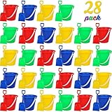 Shindel 28Sets Sand Buckets and Shovels for Kids, Beach Buckets Travel Sand Toys, Beach Essentials, Fun Summer Activities