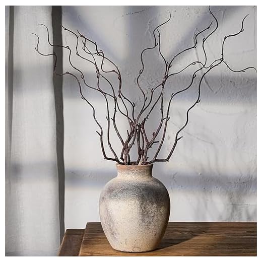 Jarrón Antiguo de Cerámica 15 cm,Terracota,Decoración Boho,Estilo Rústico de Campo,Jarrón Rústico para Salón,Entrada,Mesa,Estantería,Chimenea,Jarróns Vintage Hecho a Mano para Flores Secas y Frescas