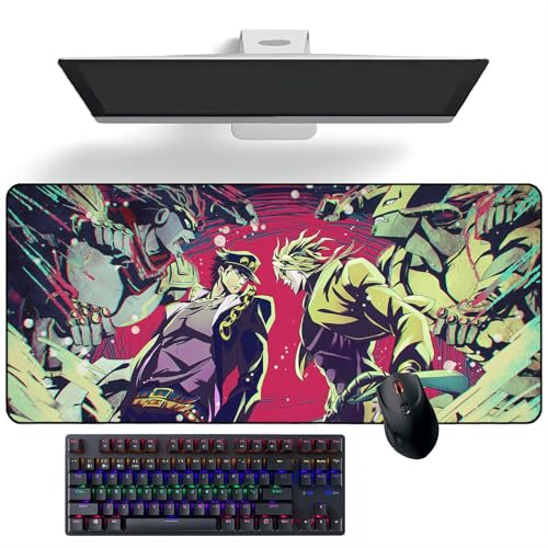 ZEKYGPP Anime Mouse pad JoJo's Bizarre Adventure Anime Mouse Pads Deskmat Keyboard Mat Large Mouse Pads Rubber Desk Mat, 400mm*900mm*3mm