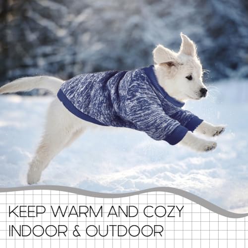 Image of 2 Pcs Dog Sweaters for Small Dogs Girl Boy Winter Fleece Clothes Warm Soft Dog Sweatshirt Outfit for Dogs Cats Pet Apparel