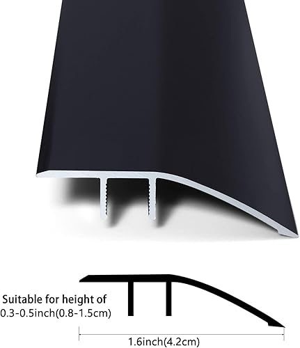 Miniatura 2 de Tira de unión con costuras de suelo, tira de aluminio para umbral de transición de piso de madera a azulejo, para interiores o exteriores, baño,