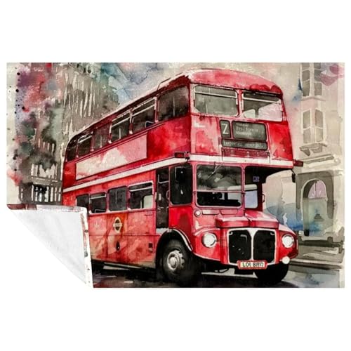 Couverture bus londonien de qualité supérieure, plaid lit doux - 2